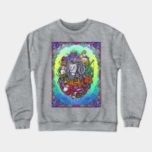 Lion Engraving Surrealism Artwork Crewneck Sweatshirt